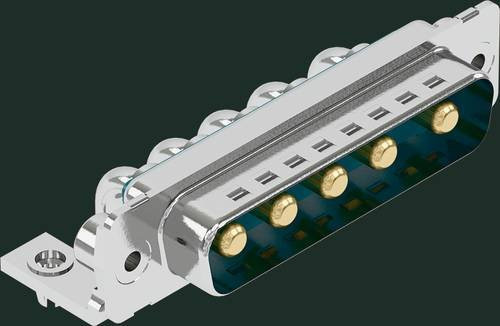 HARTING Steckverbinder 09 69 300 9103 09693009103, Polzahl: 5, Farbe: Grün/Silber, Material: Kunststoff - Bild 1