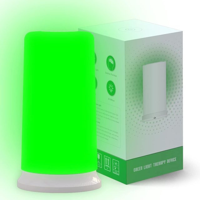 KTS LED Tageslichtlampe als Nachtlicht und SAD-Lampe mit 10000 Lux zur Schlafhilfe sowie 520nm Schmalband-Grünlicht gegen Depression in Weiß - Bild 1