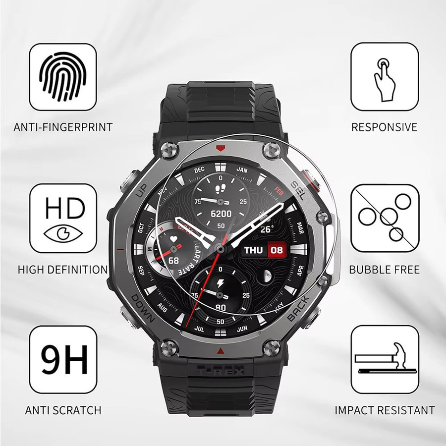 Huami Amazfit T-Rex 3 Displayschutzfolie, 3 Stück, gehärtetes Glas - Bild 2