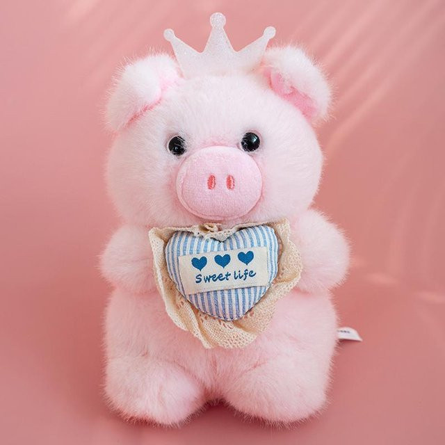 Yiran toy Glückliche Schweinchen-Familie, Plüschtier, Rosa, 15cm - Bild 1