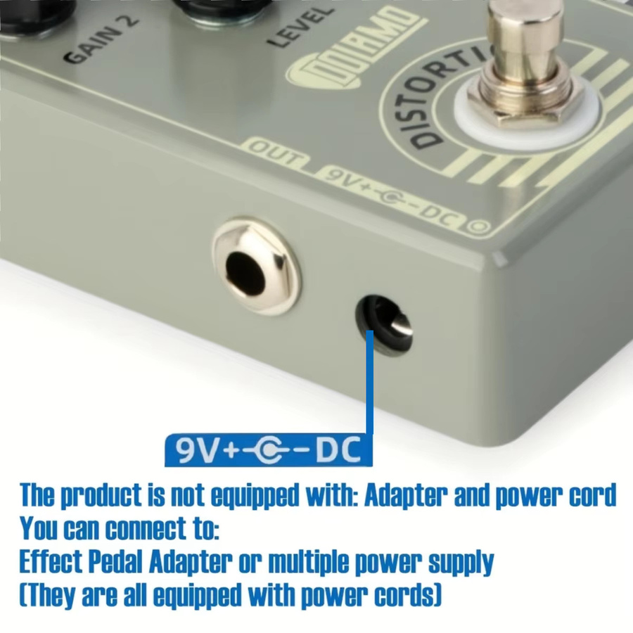 Dolamo D-5 Distortion Gitarreneffektpedal mit True Bypass für E-Gitarren - Bild 2