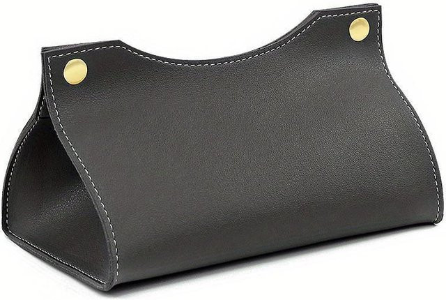 LChome Taschentuchboxhalter aus Leder und Kunststoff in Schwarz - Bild 1