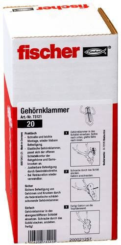 Fischer Montage-Kit Gehörnklammer Grau 20 Stück - Bild 1
