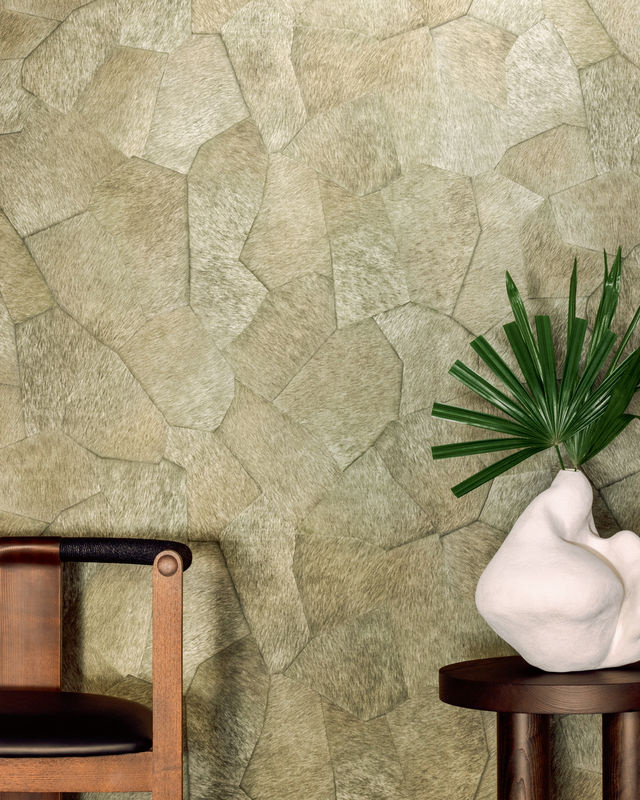 Élitis Tapete Pampa VP 967 60 in Grün und Beige mit Animal Print Design aus Vlies und Vinyl - Bild 3