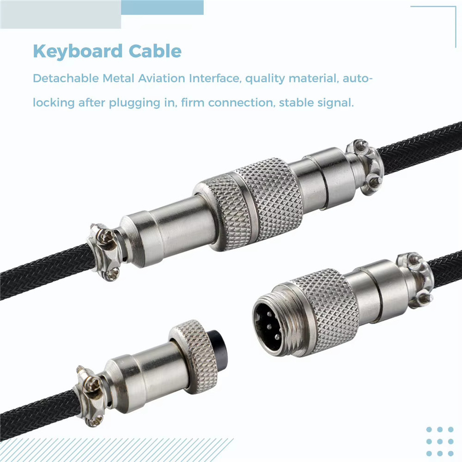 Hunnesor Spiralkabel für mechanische Tastaturen mit Aviator-Anschluss und USB-C, lila - Bild 3