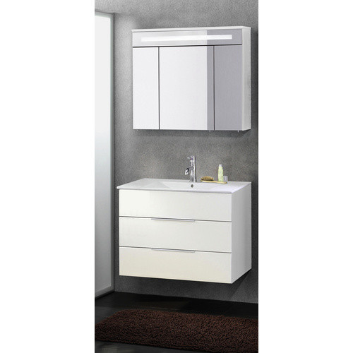 Fackelmann Waschtischunterschrank Kara in Weiß mit 2 Schubladen, B/T/H: 79,5 x 49,0 x 59,0 cm - Bild 2
