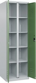 C+P Wäsche-Spind Classic PLUS mit 2 Abteilen und Sicherheits-Drehriegel, Farbe Grau/Grün, H x B x T: 185 x 60 x 50 cm - Bild 1