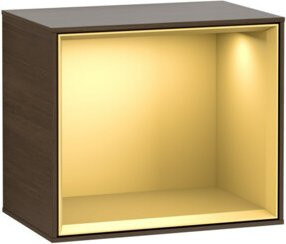 V&B Regalmodul Finion Wandbeleuchtung mit LED-Beleuchtung, Nussbaumfurnier, Braun, B: 41,8 cm, H: 35,6 cm, T: 27,0 cm - Bild 1