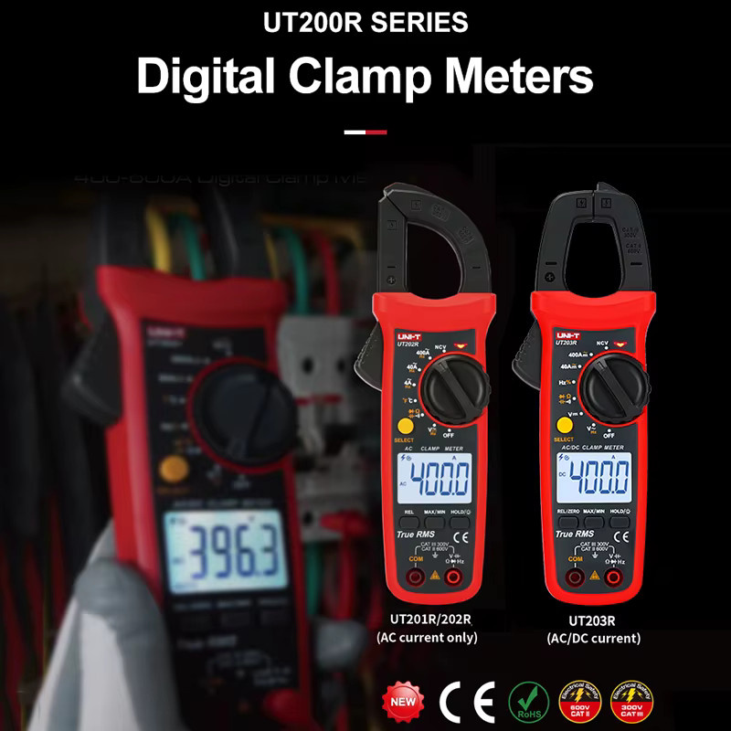 UNI-T Digitales Multimeter als Messzange mit True RMS, Modelle UT204R UT202F UT203R, 400A 600A Wechselstrom Messung, Farbe: Rot - Bild 2