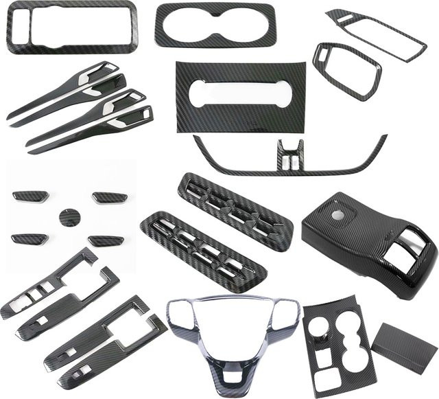 Cutylin Carbonfaser Mittelkonsole Schaltkasten-Abdeckung für Ford Kuga Escape 2020-2022 in Schwarz - Bild 1