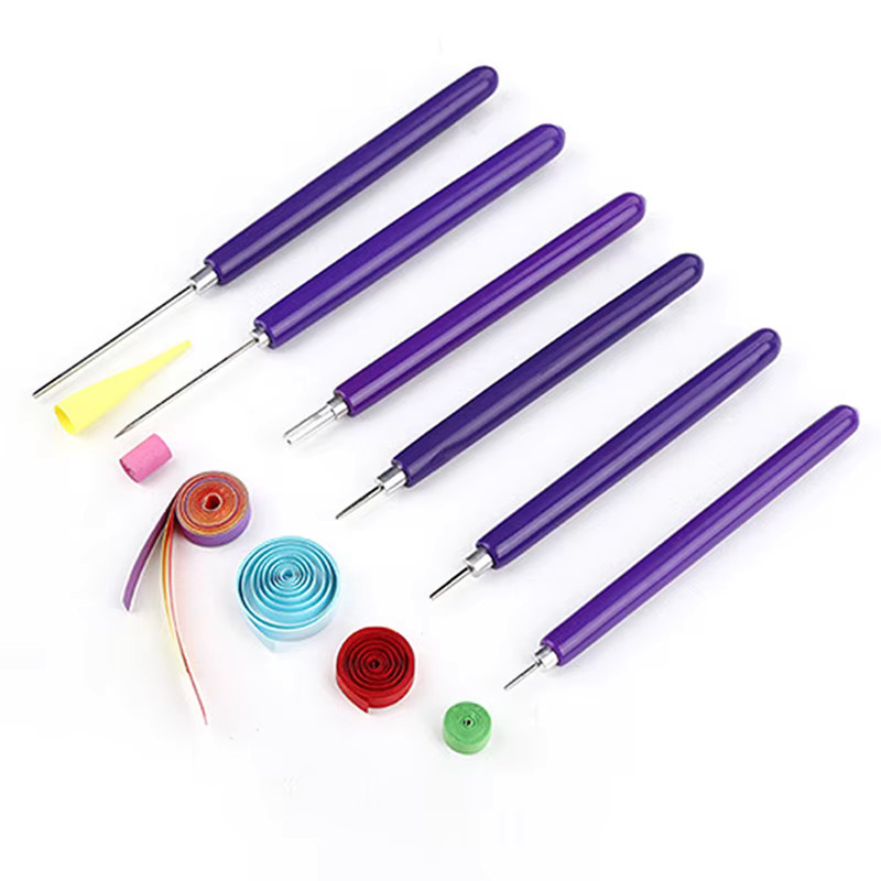 Papier Quilling Werkzeug Set mit Schlitz-Kit und Roll-Nadel für DIY Kunsthandwerk in Lila - Bild 2