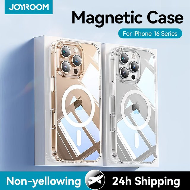 Joyroom Magnetische Hülle für iPhone 16 Pro Max und iPhone 15 Pro, transparente Magnetabdeckung mit kabelloser Ladefunktion und Anti-Gelb-Effekt - Bild 1