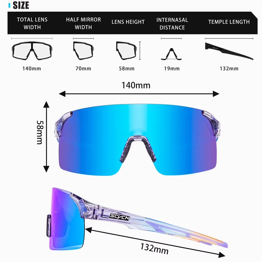 SCVCN Sportsonnenbrille, Photochrome, Unisex, Kunststoff - Bild 5