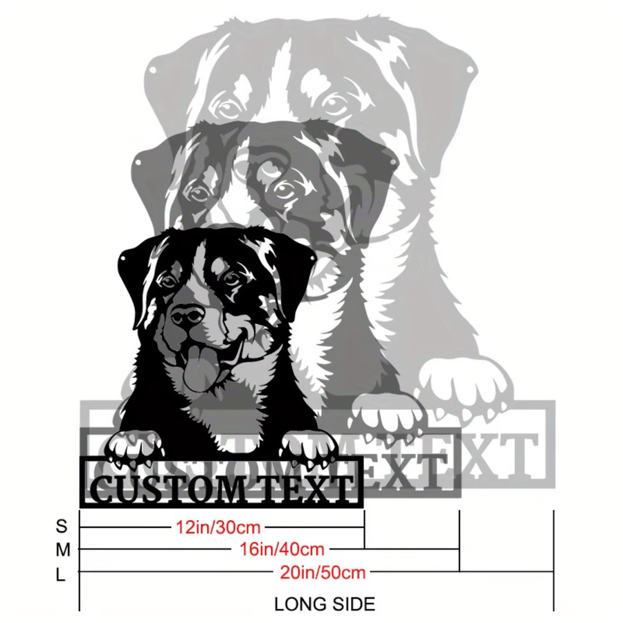 Personalisierte Appenzeller Sennenhund Metallwandkunst von Hello Young in Schwarz als individuelle Heimdekoration - Bild 3