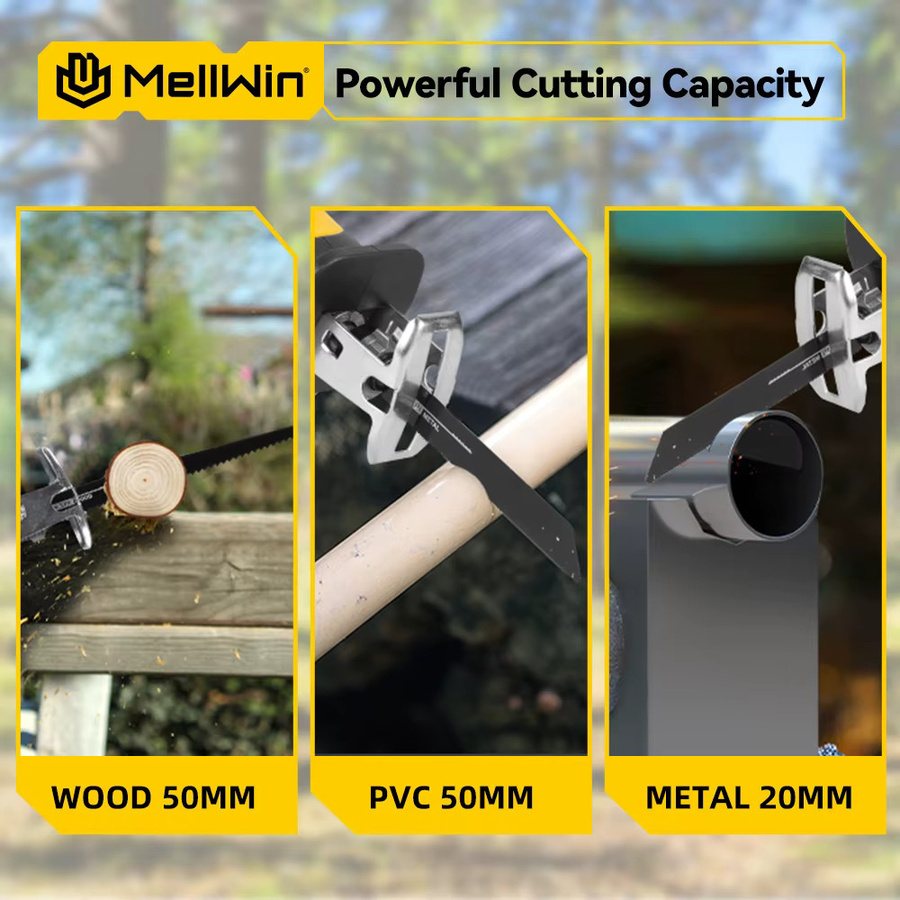 MELLWIN Bürstenlose elektrische Säbelsäge schnurlose CutSaw für Metall und Holz kompatibel mit Makita 18V Akku - Bild 5