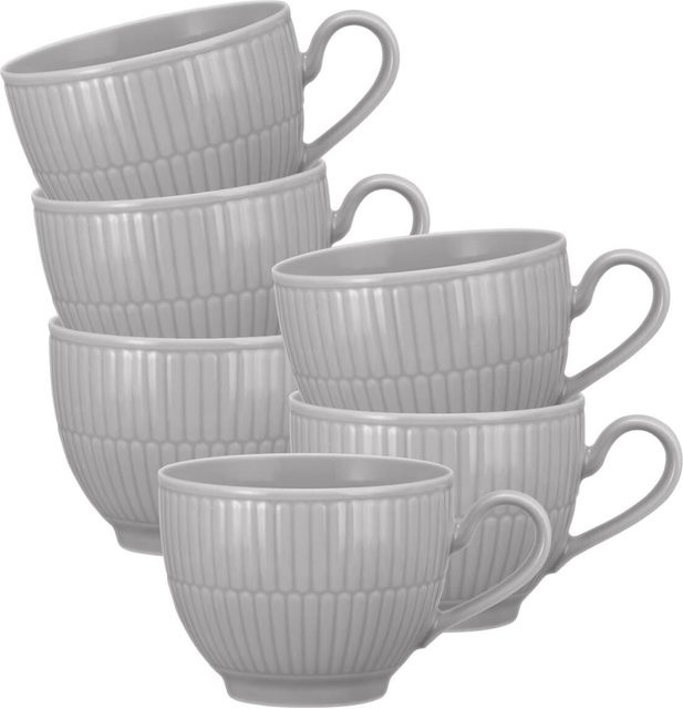 Seltmann Weiden Kaffeetassen Amina aus Keramik in Weiß, 6er Set, 0,25 l pro Tasse - Bild 1
