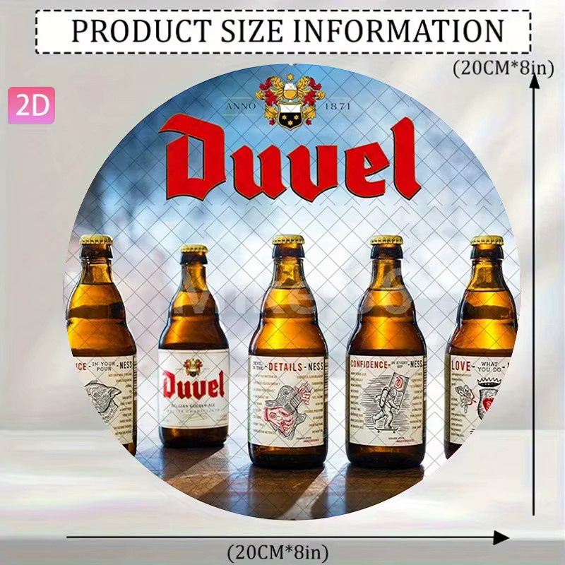 Potdemiel Vintage Duvel Metal Poster Aluminium-Wanddekoration Multicolor B: 20,32 cm, H: 30,48 cm - Bild 2