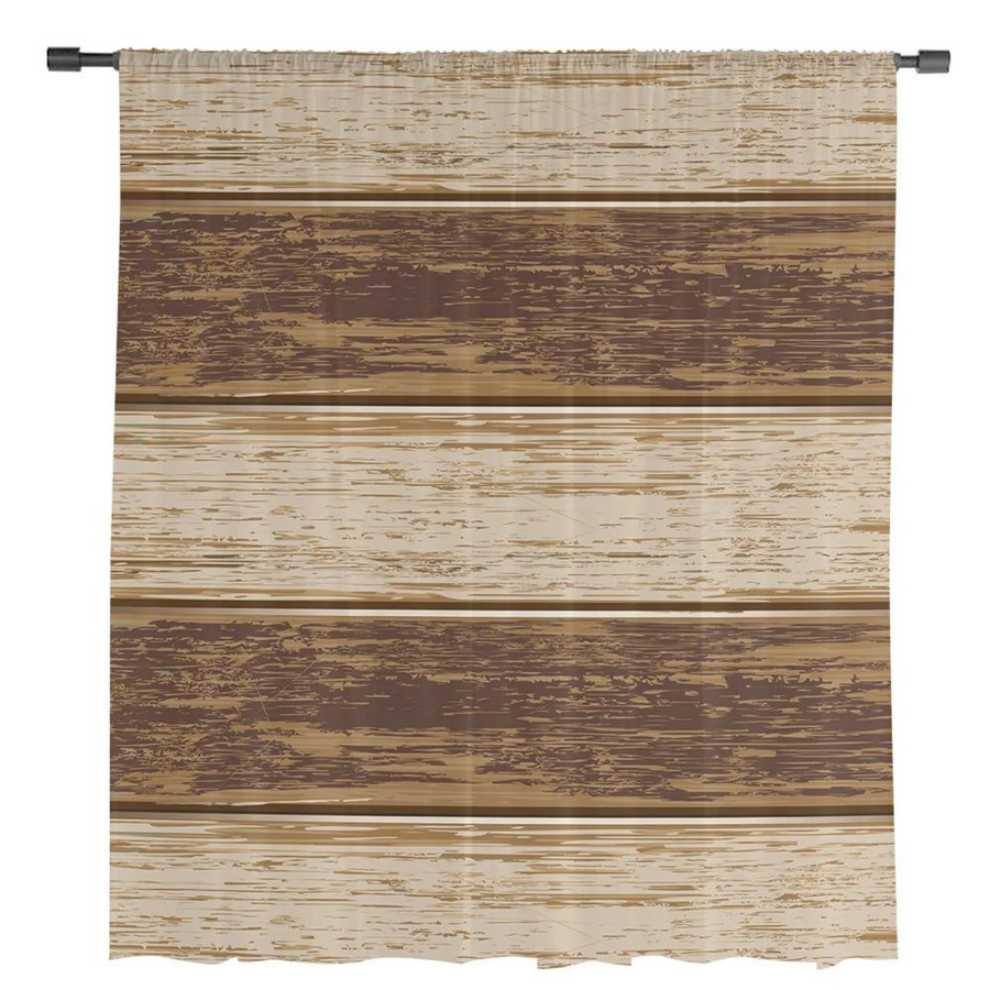 Yiran Furniture Transparente Voile-Vorhänge im Retro-Design, Braun, B: 135 cm, H: 115 cm - Bild 2