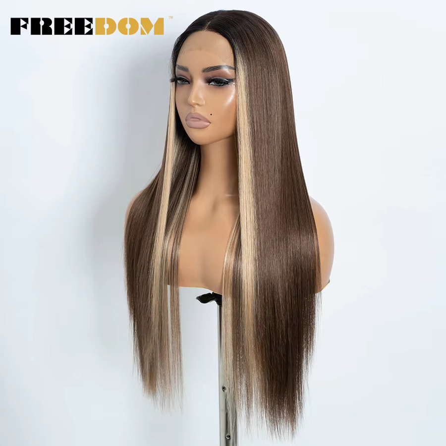 FREEDOM Synthetische Lace-Front-Perücke, Ombre-Braun, 30 Zoll, Damen - Bild 2