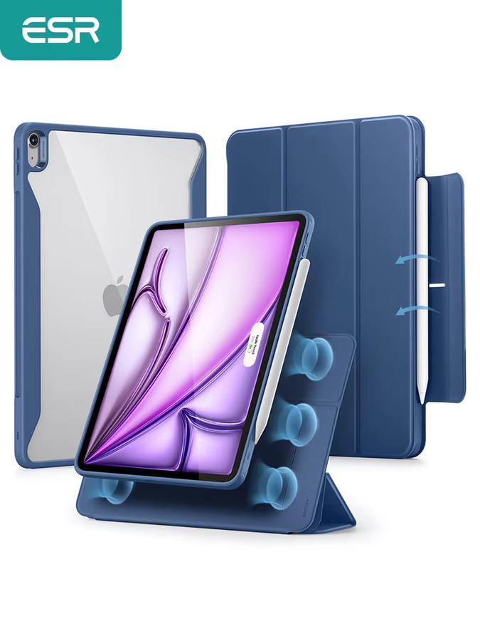 ESR Magnetische Hülle für iPad Pro 12.9 (6./5. Generation) und iPad Pro 11 Zoll (4./3./2./1. Generation) mit verstellbarem Ständer in Schwarz und Blau - Bild 7