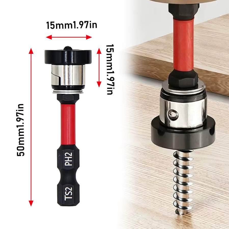 SHENSEN S2 Stahl Magnetische Positionierungs-Schraubendreher-Bits für Trockenbau und Gipskarton, Sechskant-Selbstschneidende Bits - Bild 2