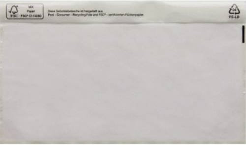 Dokumententasche DIN lang transparent mit Selbstklebestreifen 250 Stück - Bild 1