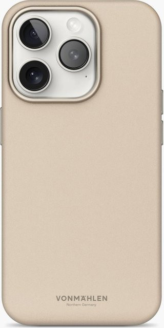 Vonmählen Like Leather Case MagSafe kompatible Schutzhülle für iPhone 16 Pro in Beige - Bild 1