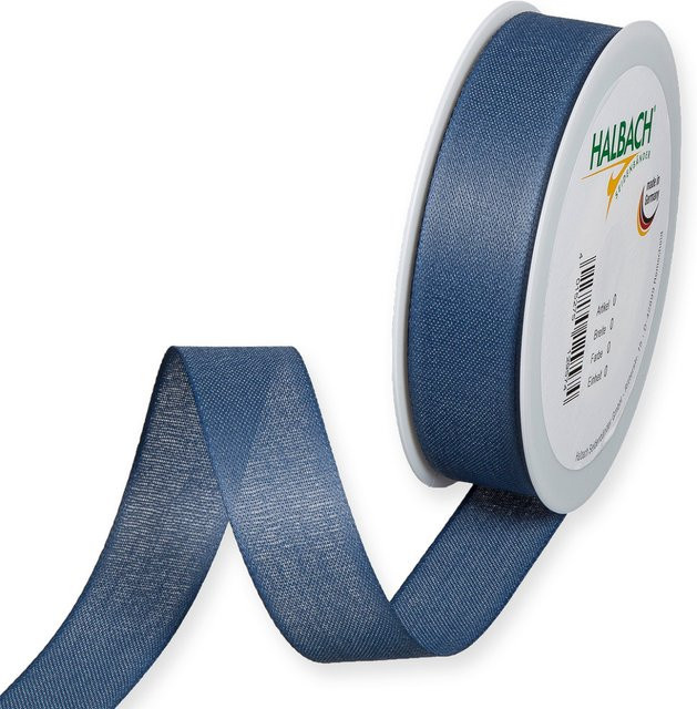 Halbach Dekoband in Baumwolloptik aus Polyester, Breite: 2,5 cm, Länge: 5 m, Dunkelblau - Bild 1