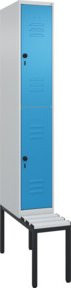 C+P Doppelstock-Spind Classic PLUS Sitzbank mit 1 Abteil und Sicherheits-Drehriegel, Kunststoff und Stahl, B/T/H: 212,0 x 30,0 x 81,5 cm - Bild 1
