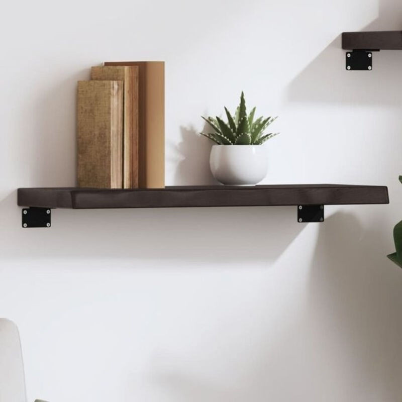 Wandregal aus Massivholz Eiche von vidaxl in Braun, B/T/H: 60 x 20 x 4 cm - Bild 1