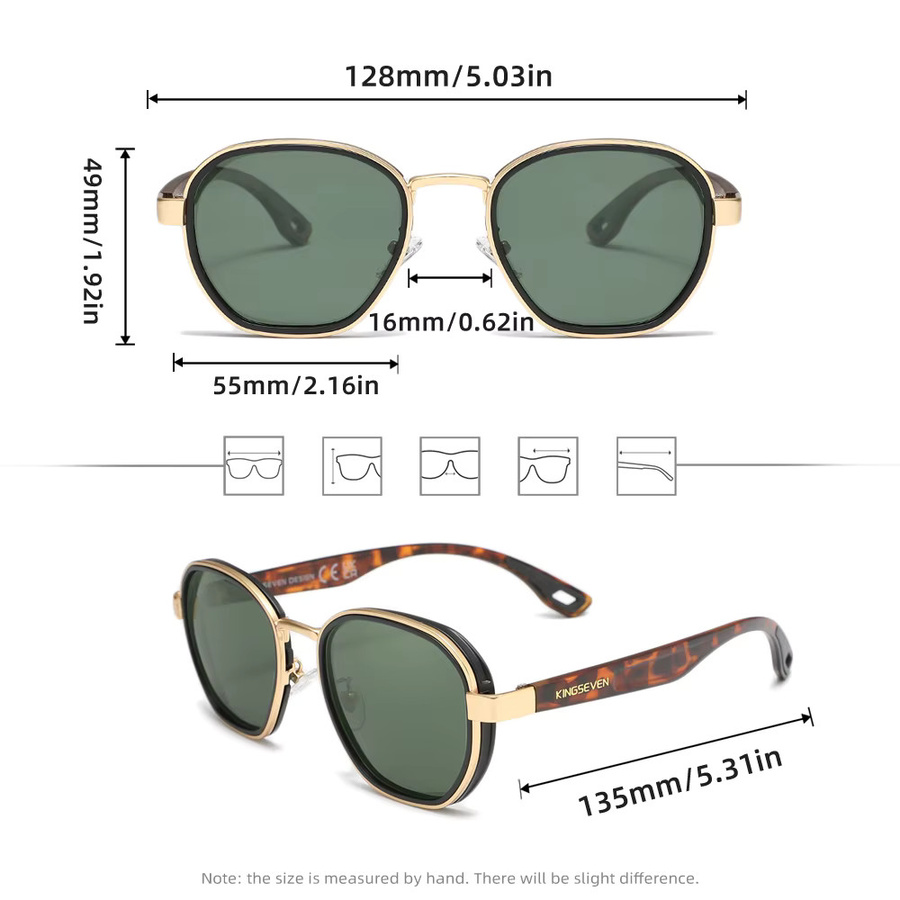 KINGSEVEN Sonnenbrille, Vollrand, polarisiert, Unisex, braun - Bild 2