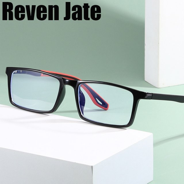 Reven Jate 81308 Korrektionsbrille, Vollrand, quadratisch, TR90, Unisex, schwarz - Bild 1