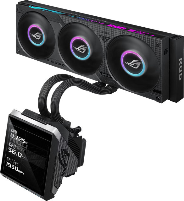 Asus ROG Strix SLC IV 360 ARGB LCD AIO Flüssigkeitskühler in Schwarz mit 5,08 Zoll IPS LCD-Display - Bild 1