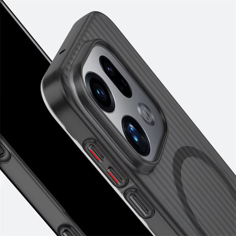 MagSafe Magnetische Hülle für OPPO Find X9 Pro, Find X8 Pro und X8S+ mit Luggage Stripe Design, Transparent Matt, Stoßfeste Hartschale - Bild 4