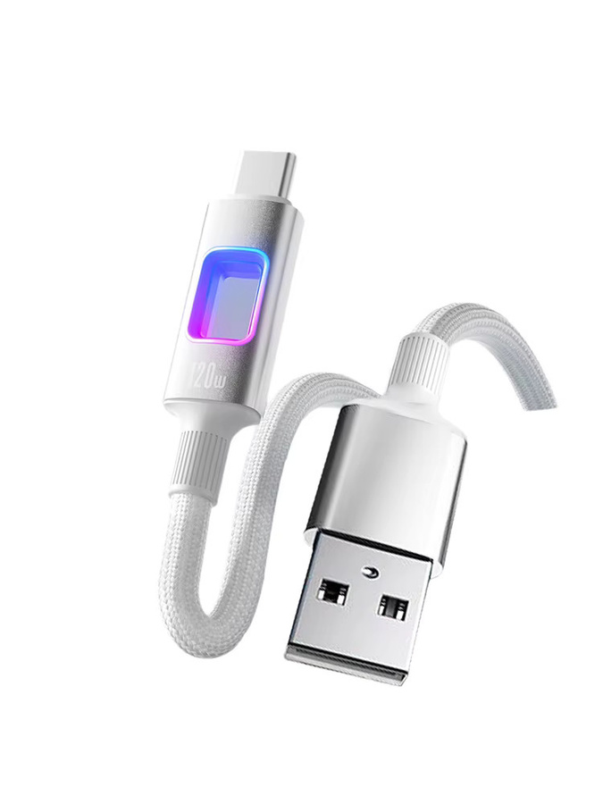 NNBILI 120W USB-C zu USB-C Ladekabel mit RGB-Beleuchtung und USB-A zu Typ-C Anschluss in Weiß für iPhone 16 17 Pro, Macbook und Samsung S26 - Bild 6