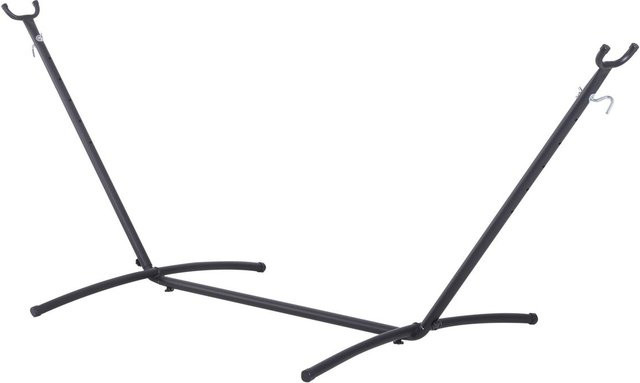 Outsunny Hängemattengestell aus Metall mit Haken in Schwarz, B/T/H: 280 x 120 x 110 cm, belastbar bis 120 kg - Bild 1