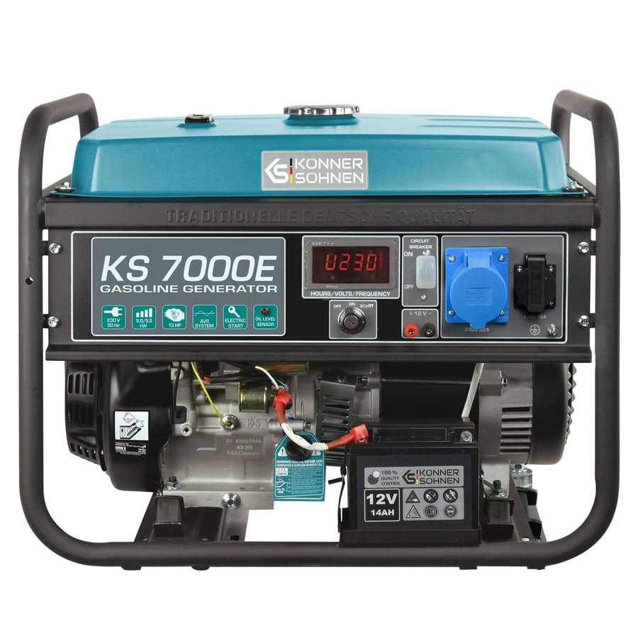 Könner & Söhnen Benzin-Generator KS 7000E in Blau und Stahl - Bild 2