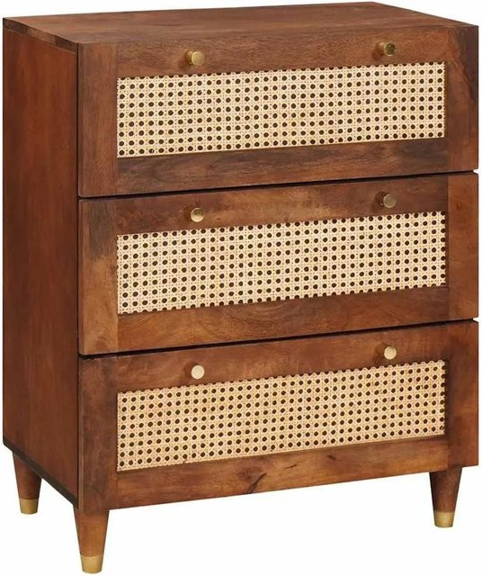 vidaXL Sideboard aus Massivholz Mango in Braun, B/T/H: 60 x 33 x 75 cm - Bild 1
