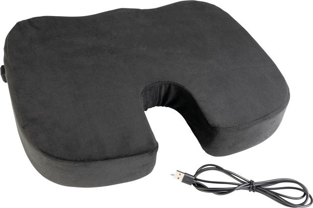 Ergonomisches Sitzkissen mit Heizfunktion von Genialo, Schwarz, USB-Anschluss und rutschfester Unterseite - Bild 1