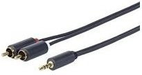 VivoLink Audio-Kabel Schwarz mit 3,5 mm Klinke auf 2 x RCA, Länge: 7 m - Bild 1