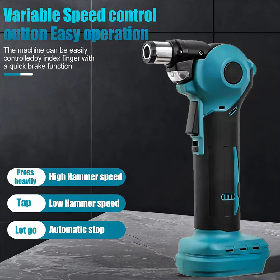 Podofo Elektrischer Bohrhammer mit verstellbarem Winkel 0° / 45° / 90°, Akkubohrhammer mit LED-Licht für die Installation von Deckenschränken - Bild 2