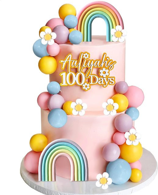 34-teiliges Boho Kuchendekorations-Set mit Blumenbus für deine Geburtstagsfeier, mehrfarbig - Bild 1