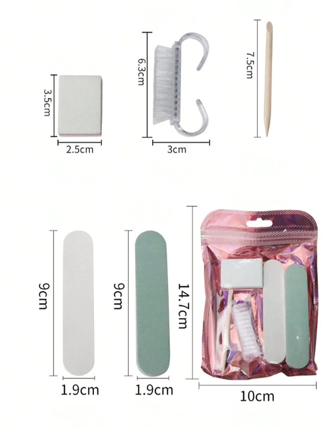klimonla Nagelpflege Set, Nagelfeilen, Puffer, Nagelbürsten, Holzstäbchen, Nail Art Pinsel, Polierblock, Unisex - Bild 2