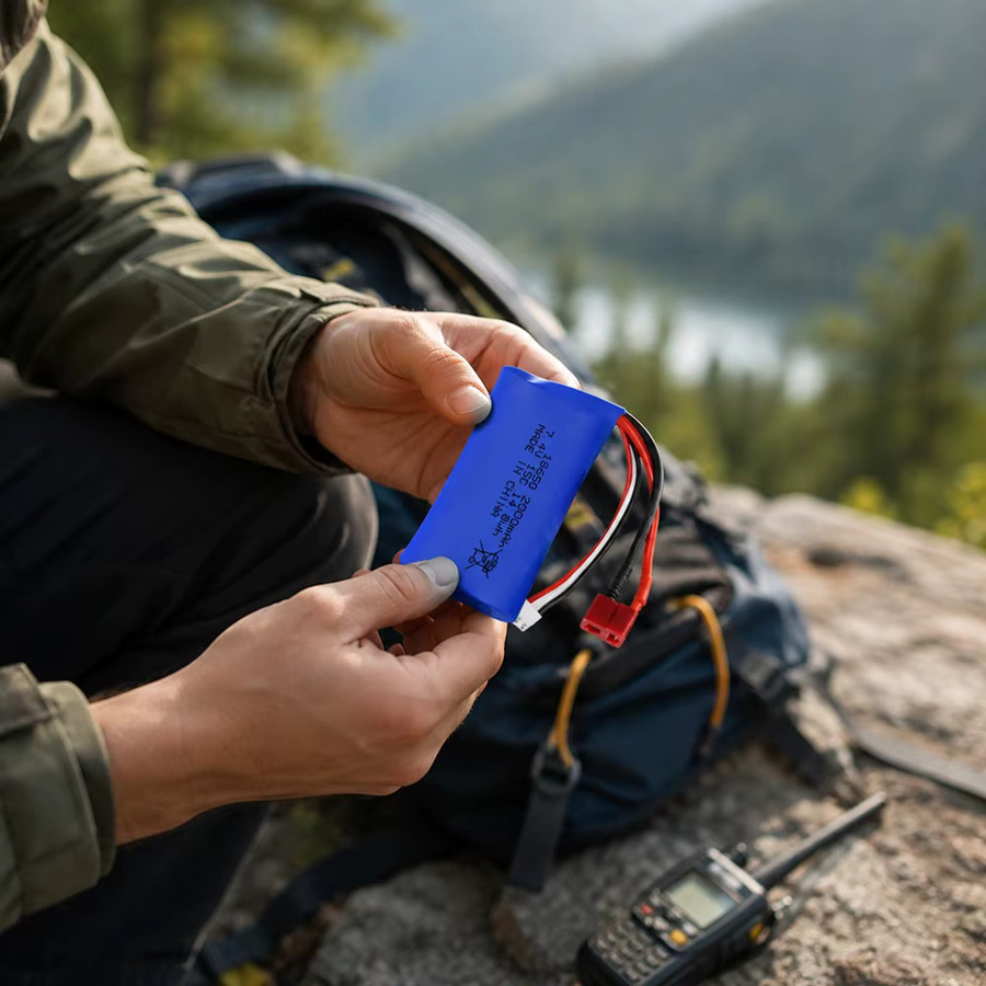 Wiederaufladbarer 7,4V Li-Ion Akku 18650 mit 2000mAh und 15C High Rate für RC-Autos und Geländewagen, Blau - Bild 4