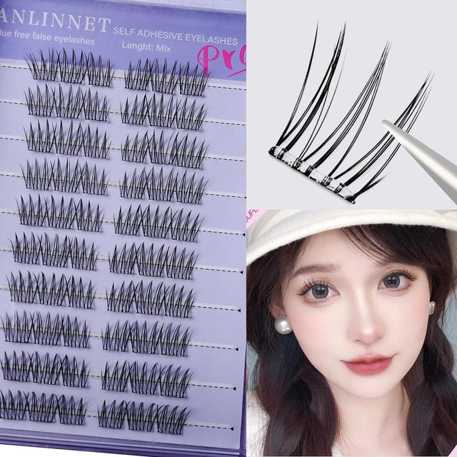 zhonghuirong Wimpern-Cluster, 120 Stück, natürlich, Unisex - Bild 1