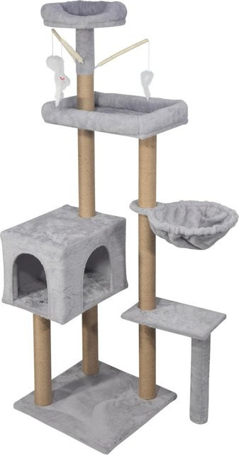 Mömax Kratzbaum Felix Grau mit Höhle und Hängematte - Bild 1