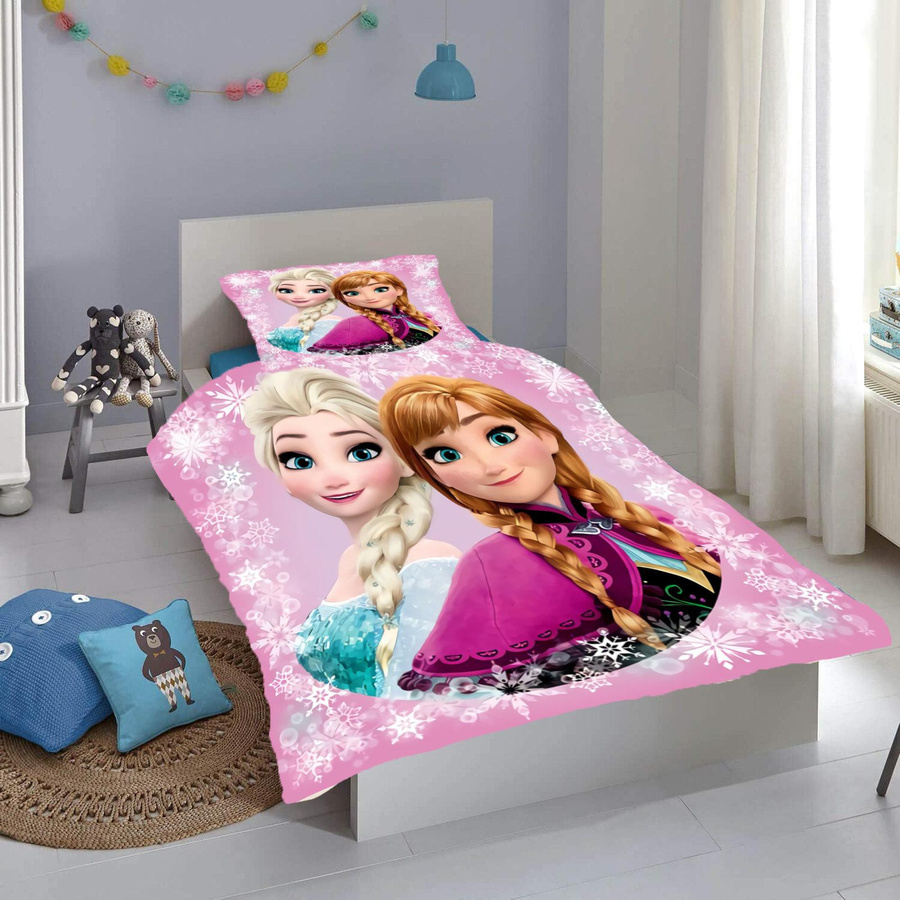 Paslu Frozen Prinzessin Bettwäsche Set Elsa mit Kissenbezügen, Farbe Pink, B/H: 140 x 210 cm - Bild 2