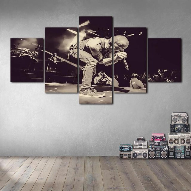 Niveous Art Museum Modulares Leinwandbild Set mit 5 Teilen Chester Bennington Wandkunst in Multicolor ohne Rahmen - Bild 1