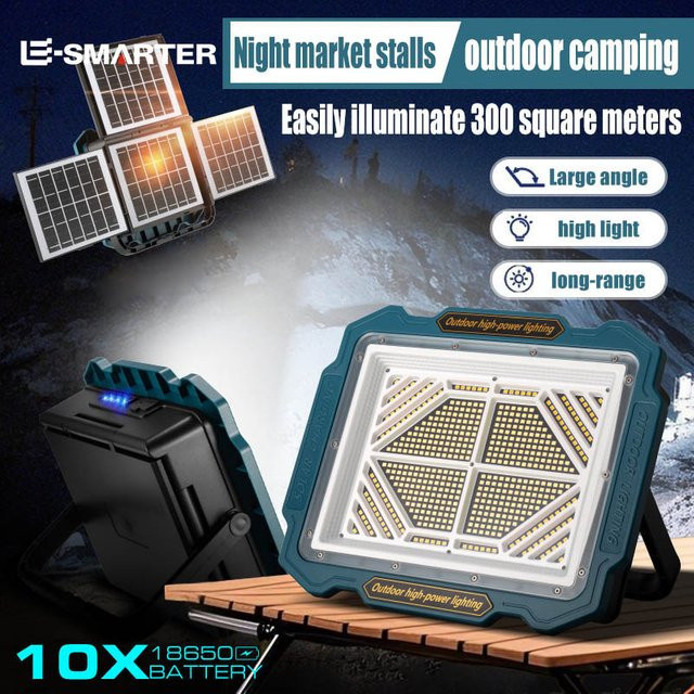 ESMARTER Solar-LED-Flutlichter für den Garten, wasserdichte Außenleuchten in Weiß - Bild 1