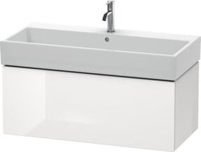 Duravit L-Cube Waschtischunterschrank in Weiß Hochglanz, wandhängend, B: 98,4 cm, T: 45,9 cm, H: 39,4 cm - Bild 1